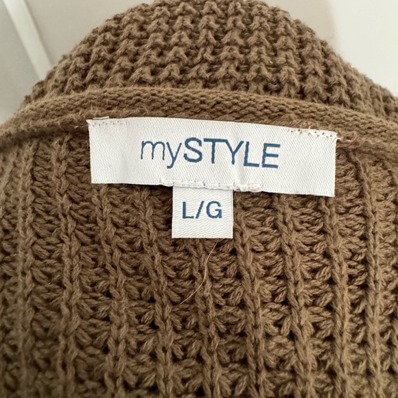 Brown/khaki knitted cardigan - Picture 3 of 4